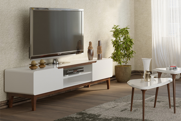 خرید میز تلویزیون سفید نیلپر مدل زولا | هونیک